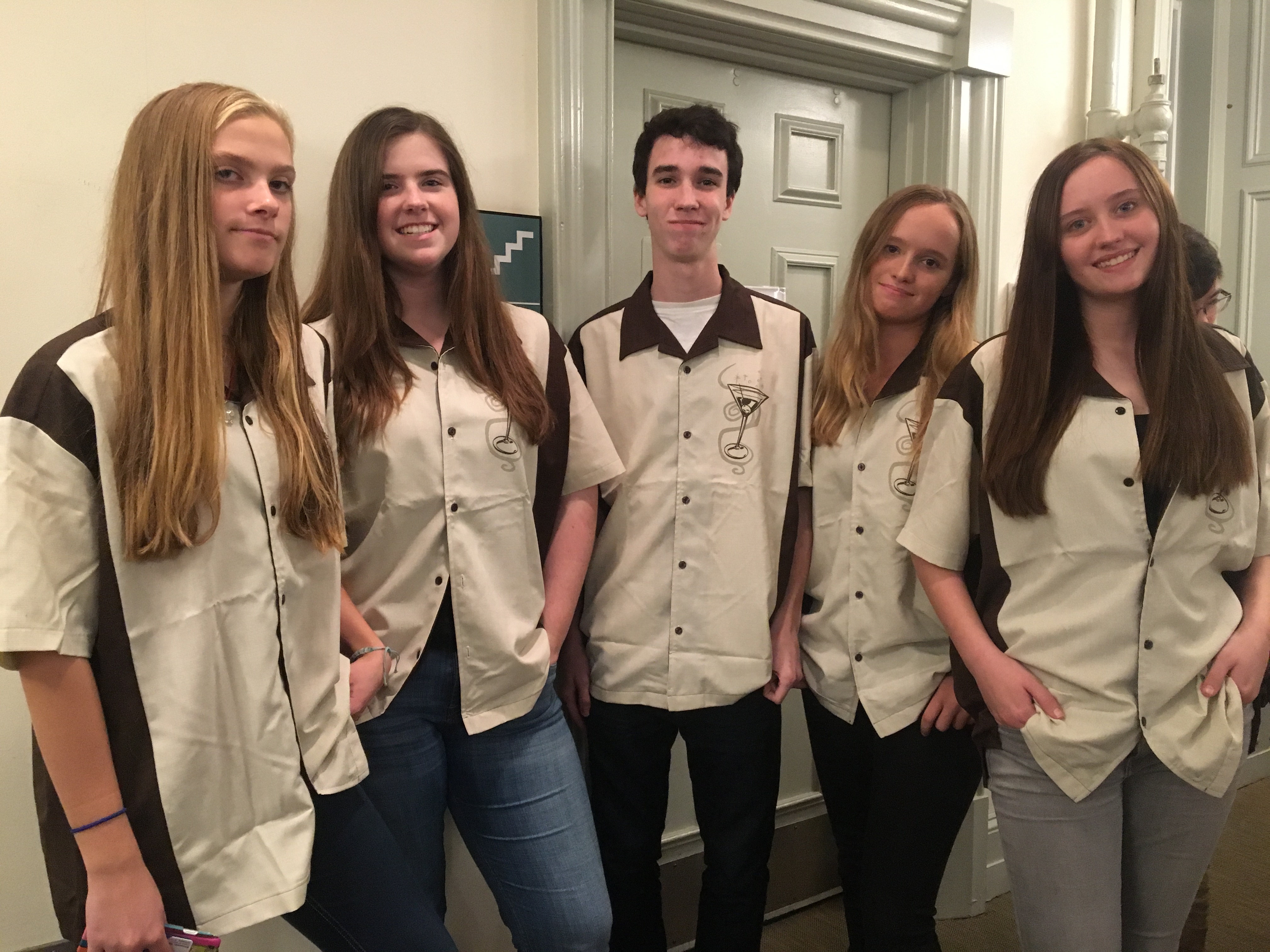 Bowling Team (Elizabeth Montfort, Kelsey Jackman, Aiden Riano, Elise Sigety, Gardner Coates): “‘Twas definitely a strike.”- Aidan Riano